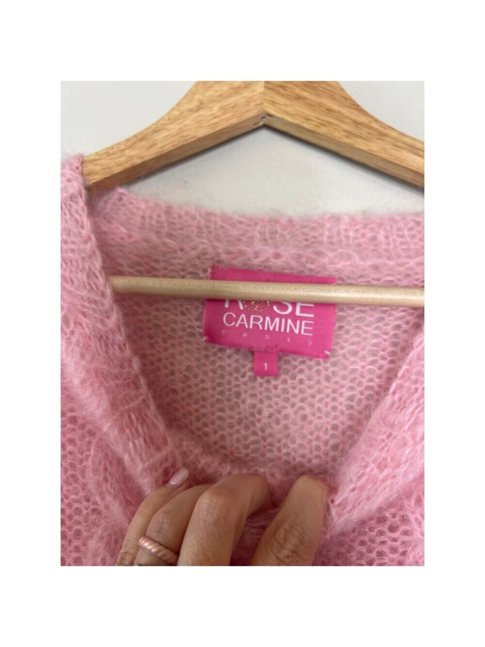 NEW Rose Carmine Handmade Knit My Beautiful Sweater Torsades Pink Size: 1 - Picture 4 of 7